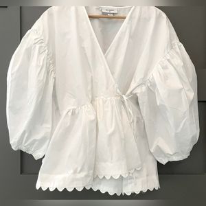 Kika Vargas White Wrap Blouse